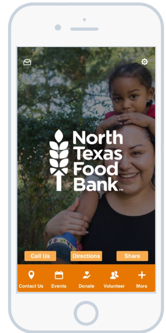 Graphic of the North Texas Food Bank app