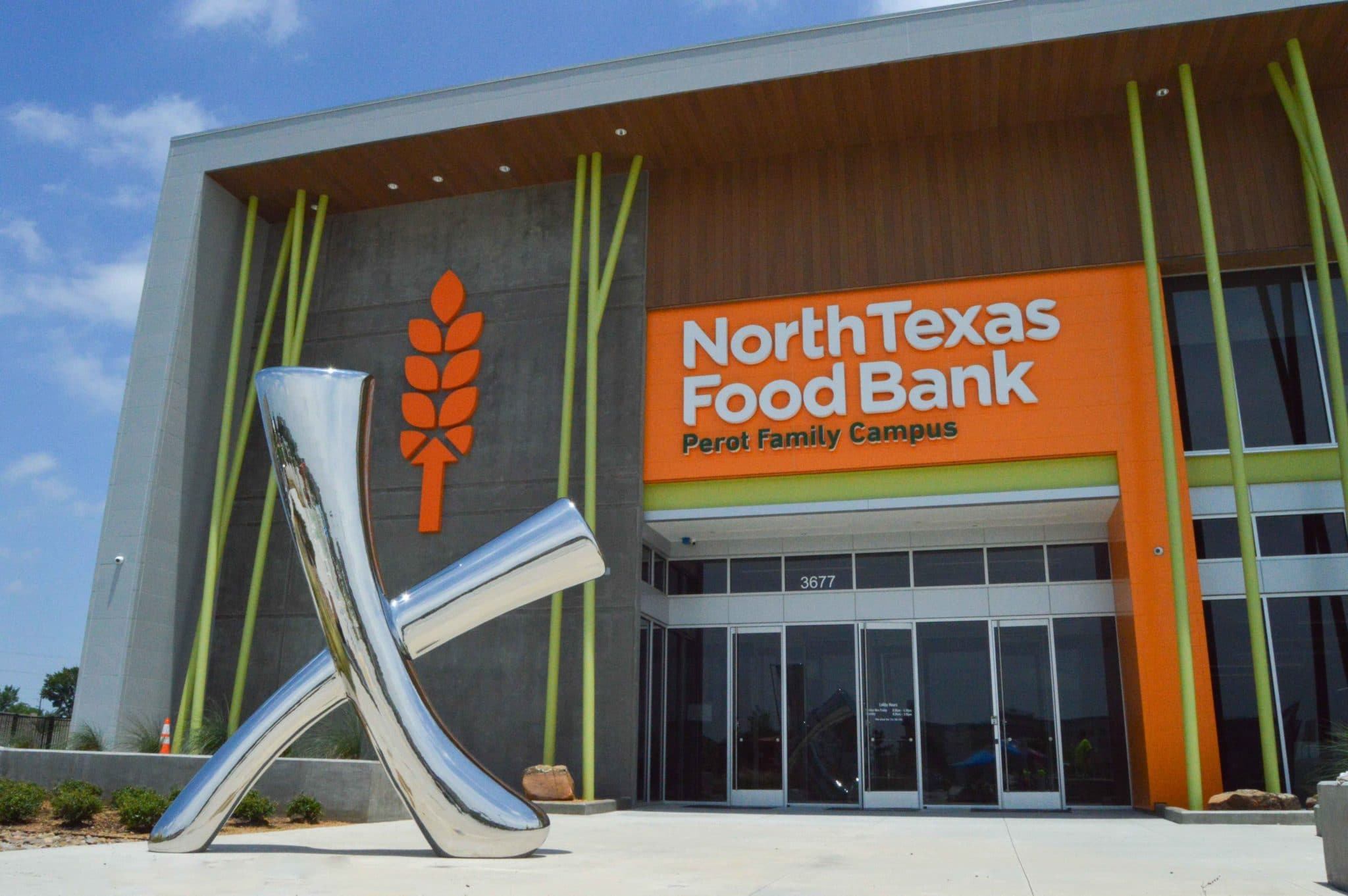 The outside of the North Texas Food Bank's Perot Family Campus