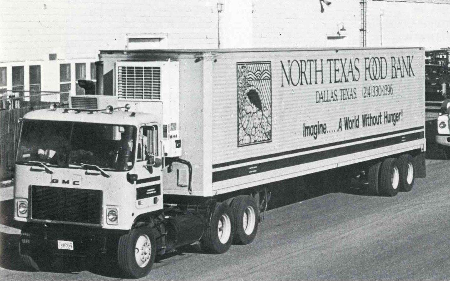 North Texas Food Bank Truck in black and white