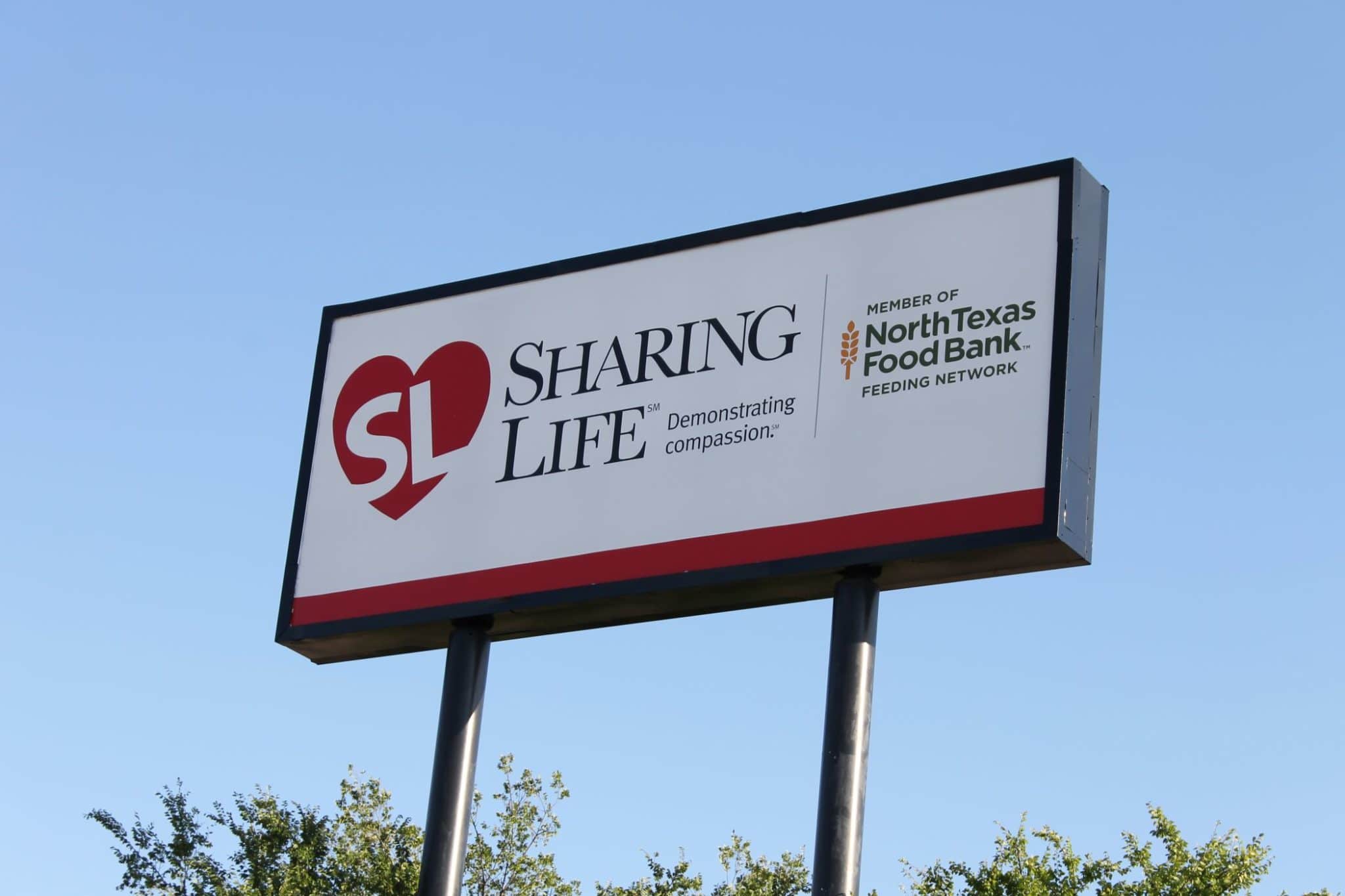 Sharing Life Community Outreach sign