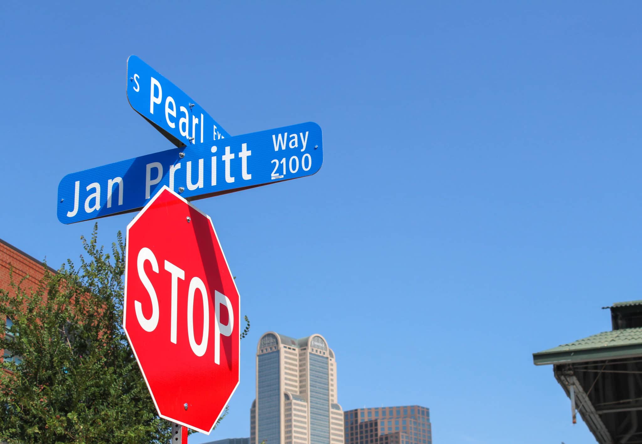 Street sign that reads Jan Pruitt Way
