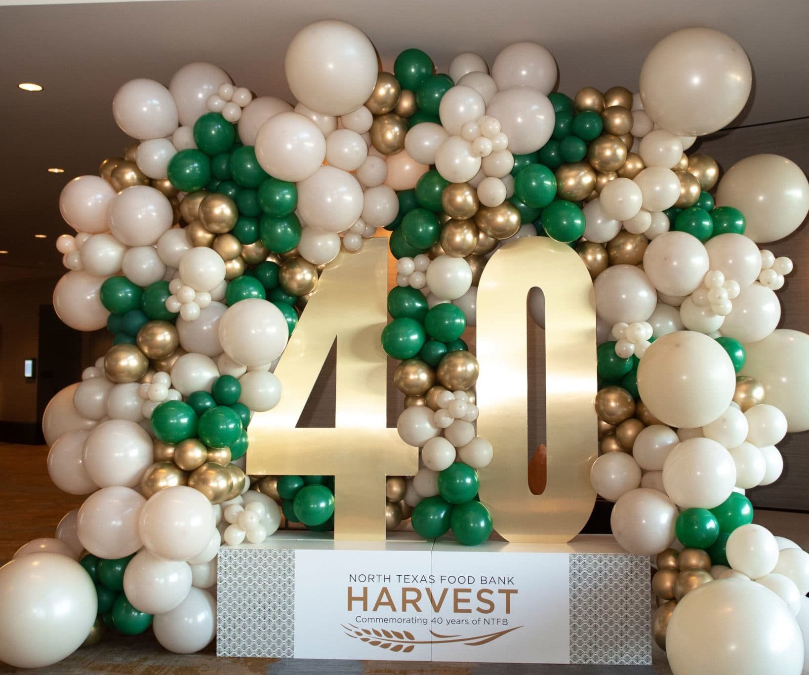 40th Anniversary balloon display at Harvest 2022 event