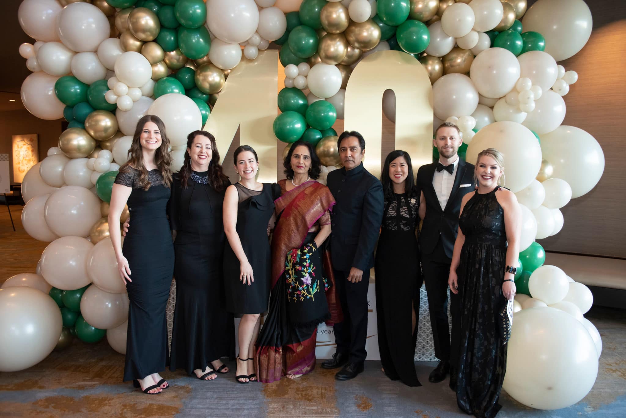 North Texas Food Bank staff members with Anna and Raj Asava at the Harvest 40th anniversary celebration