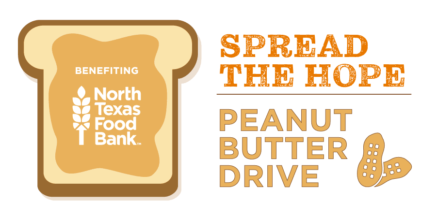 Logo with bread image and text Spread the Hope Peanut Butter Drive