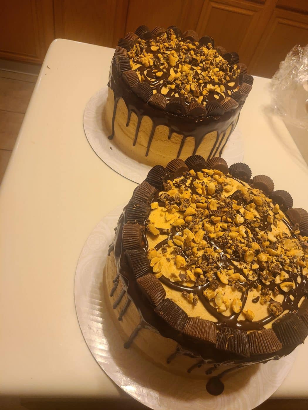 Two peanut butter layer cakes