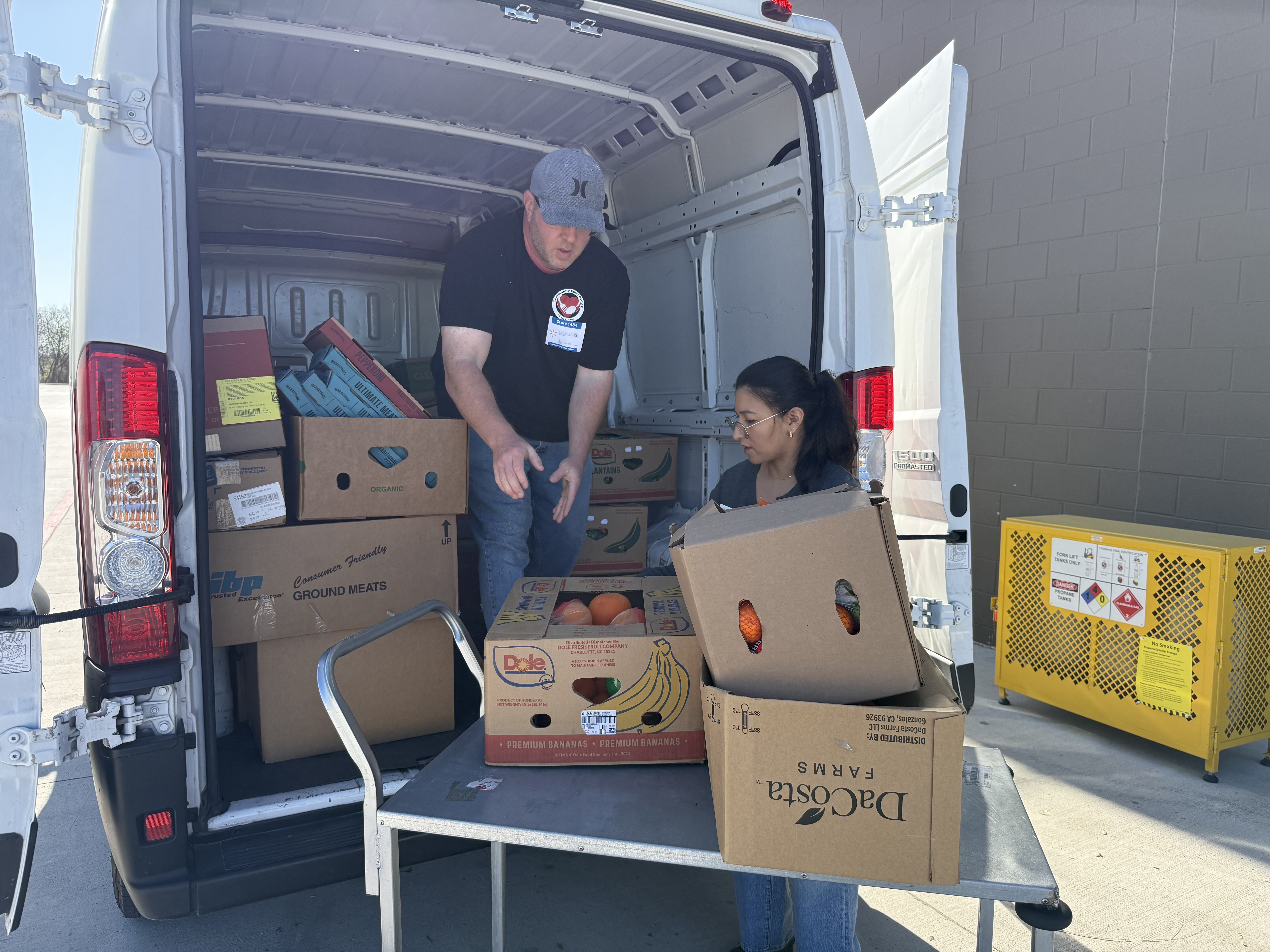 Community Food Panty of McKinney picks up donations from the Walmart in Melissa, TX.