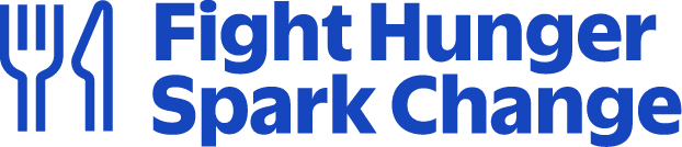 Blue logo for Fight Hunger. Spark Change