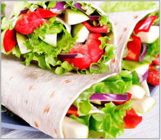 Hummus And Mixed Greens Wraps