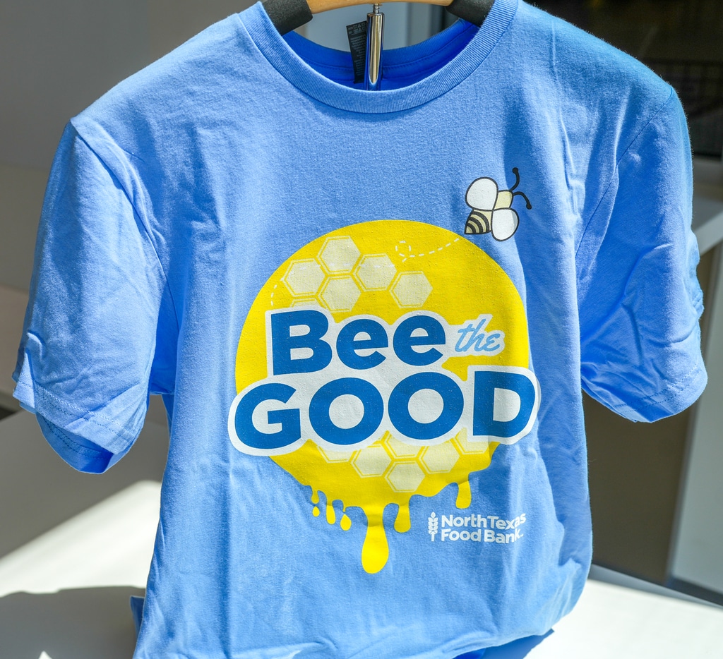 Bee The Good blue t-shirt at the NTFB store.