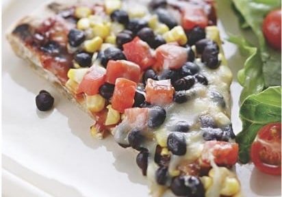 Corn & Black Bean Tortilla Pizza