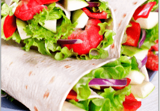 Hummus And Mixed Greens Wraps