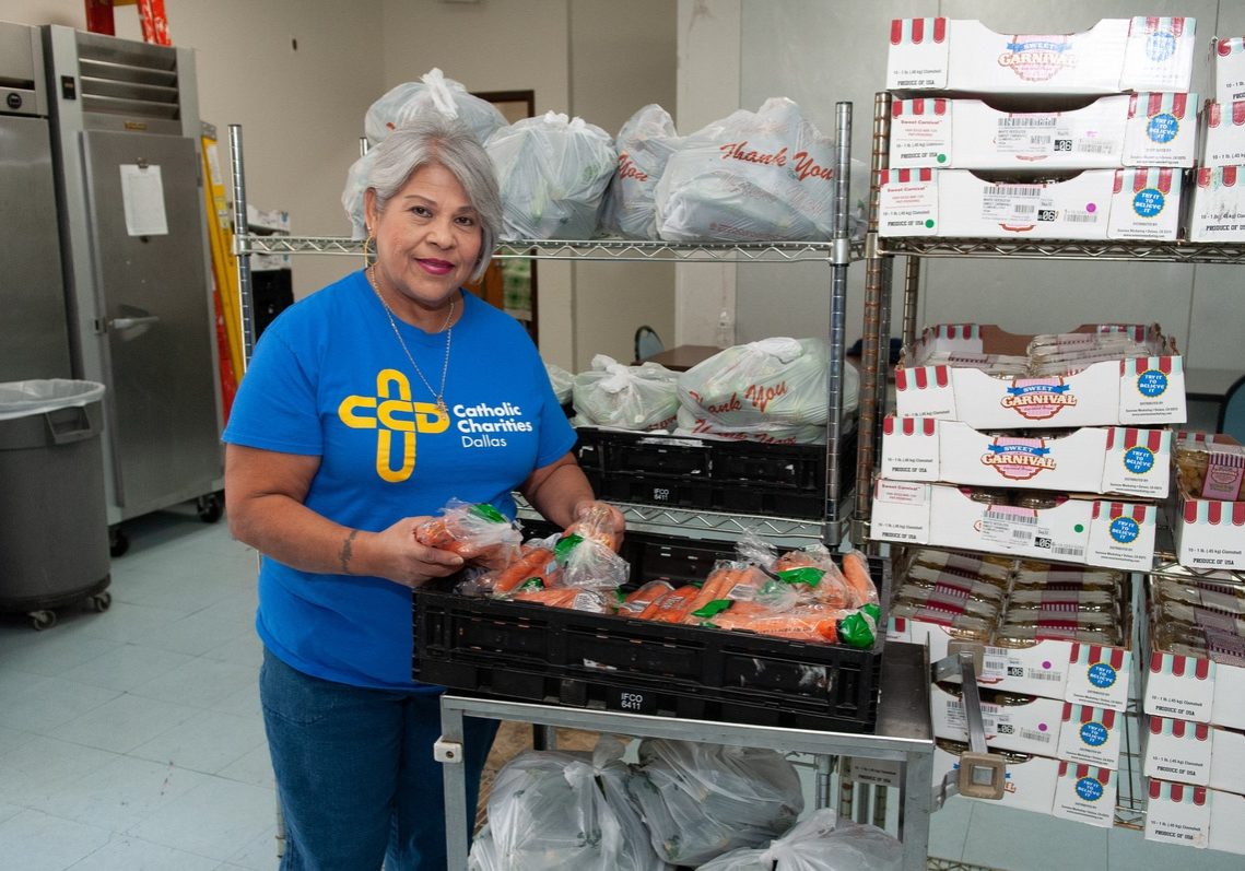 Volunteer Teresa working